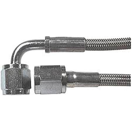 Allstar Performance 15 in. No. 3 Braided Steel Lines with -4 Stright Ends & -4 90 deg ALL46312-15